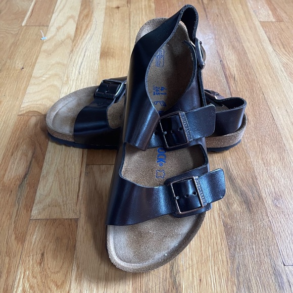Birkenstock Milano Soft Footbed Smooth Leather Amalfi Testa Di Moro Sz 10 - Picture 4 of 12